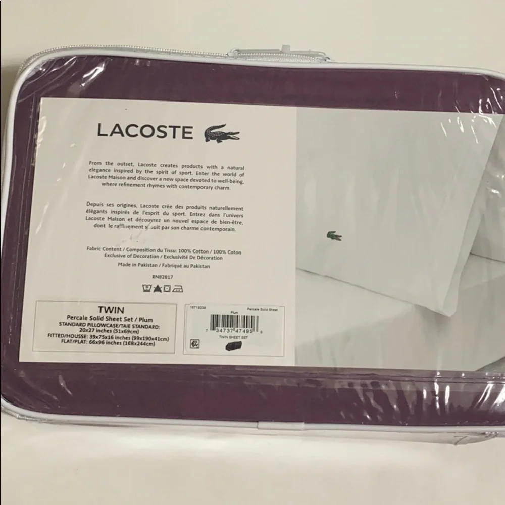 Lacoste nwt plum